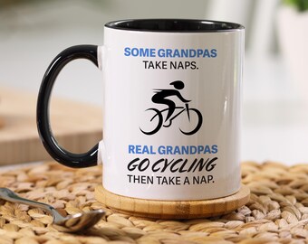Cycling Grandpa Mug – Funny Gift for Grandpas Who Love Biking & Naps, Coffee Cup for Cyclists, Father's Day or Birthday Gift
