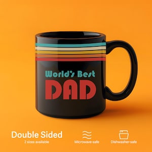 World’s Best Dad Mug | Retro 70s Father’s Day Gift | Vintage Dad Coffee Cup | New Dad gift | First Father's Day Gift | Unique Father's Day