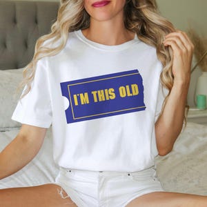 Retro Blockbuster Movie Ticket Parody T-Shirt – Funny “I’m This Old” Nostalgia Tee for 80s 90s Movie Lovers and Vintage Film Fans