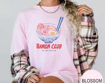 Ramen Club Shirt Japanese Noodle Bowl Tee Kawaii Foodie Graphic T Shirt Asian Cuisine Top Chopsticks Ramen Lovers Gift Unisex Streetwear