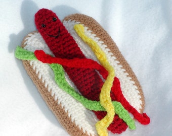 Crochet Hot Dog---PDF--PATTERN