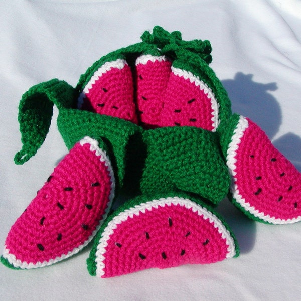 Crocheted Peelable Watermelon-----PDF--PATTERN