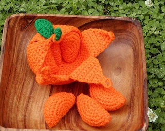 Crocheted Peelable Orange Amigurumi---PDF--PATTERN