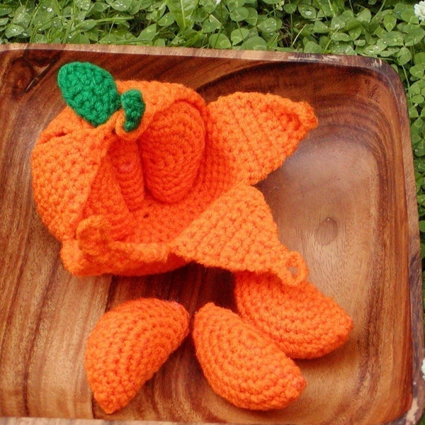 Crocheted Peelable Orange Amigurumi---PDF--PATTERN