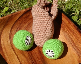 Crocheted Peelable Kiwi Amigurumi---PDF--PATTERN