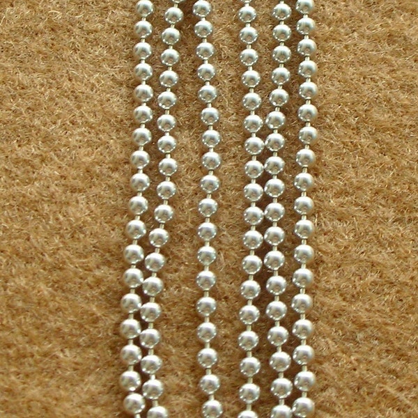 3.25 Ft 925 Sterling Silver 2 MM. BALL CHAIN