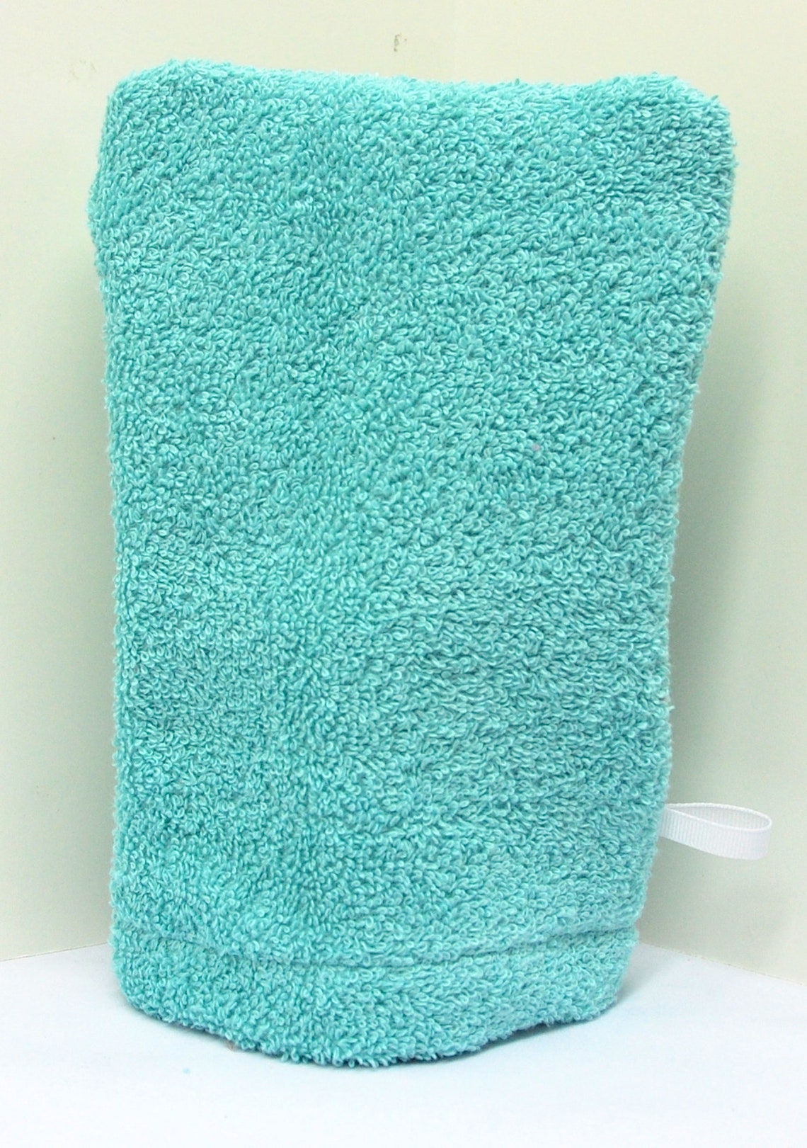 Aqua Hand Washcloth Mitt Makeup Remover Bath Aid European Etsy