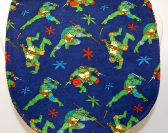 Youth/Junior Boy Bib, Special Needs, Cerebral Palsy, Epilepsy, Seizures, Drooling, 14-in/35cm neck:  Navy Blue Teenage Mutant Ninja Turtles