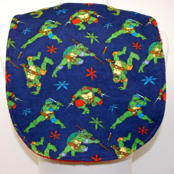 Youth/Junior Boy Bib, Special Needs, Cerebral Palsy, Epilepsy, Seizures, Drooling, 14-in/35cm neck:  Navy Blue Teenage Mutant Ninja Turtles