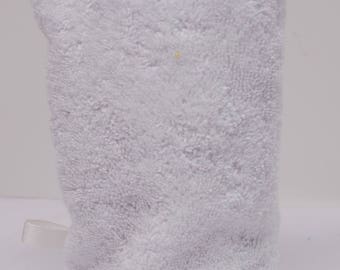 Weißer Handwaschlappen, Abschminkhelfer, Badehelfer, Europäischer Waschlappen, Fibromyalgie, Fell-Baby-Handschuh
