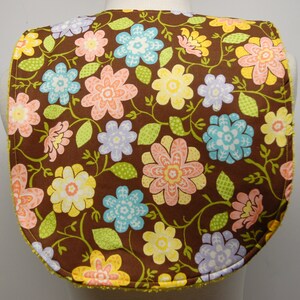 Youth/Junior Bib - Girl- Special Needs, Cerebral Palsy, Epilepsy, Seizures, Drooling, Retts, 14-inch Neck Opening: Peach/Yellow/Blue Floral