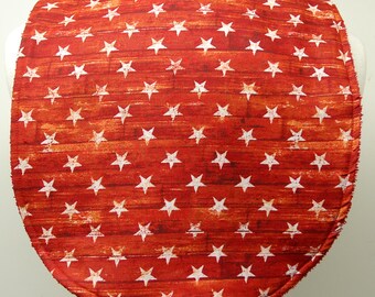 Youth/Junior Bib, Special Needs, Cerebral Palsy, Epilepsy, Seizures, Drooling, Adaptive Clothing 14-inch Neck Opening:  Stars on Red -2