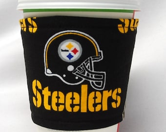 Kaffeewärmer, Tassenhülle, Umweltfreundlich, Schlupflappen, Lehrer Wertschätzung, Mitarbeiter Geschenk, kaufe 4 erhalte 1 gratis: NFL Pittsburg Steelers - Schwarz