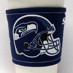 Coffee Cozy/Cup Sleeve Eco Friendly Slip-on, Teacher Appreciation, Co-Worker Gift, Buy any 4 get 1 free: NFL Seahawks Helmet image 1