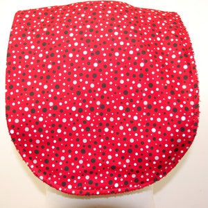 Youth/Junior Bib, Unisex Special Needs, Cerebral Palsy, Epilepsy, Seizures, Drooling, Adaptive Clothing 14-inch Neck Opening: Dots on Red