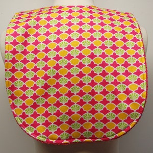 Youth/Junior Bib - Girl- Special Needs, Cerebral Palsy, Epilepsy, Seizures, Drooling Retts, 14-inch Neck Opening: French Scallops Pink Green