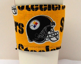 Coffee Cozy/ Cup Sleeve Eco Friendly Slip-on, Teacher Appreciation, Co-Worker Gift, Buy any 4 get 1 free: Pittsburg Steelers