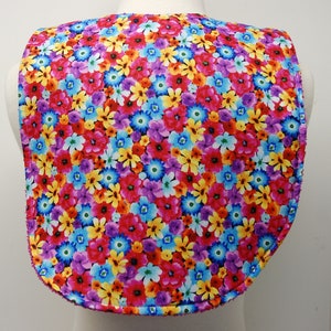Youth/Junior Bib, Special Needs, Cerebral Palsy, Drooling,Adaptive Clothing, Back to School, 14-inch neck opening:  Colorful Small Flowers
