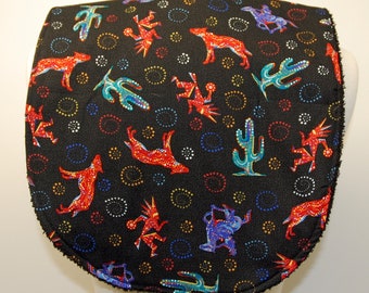 Youth/Junior Bib - Boy - Special Needs, Cerebral Palsy, Epilepsy, Seizures, Drooling, 14-inch Neck Opening:  Southwestern, Cactus, Coyotes