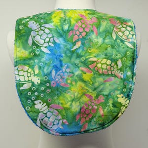 Youth/Junior Bib, Special Needs, Cerebral Palsy, Epilepsy, Retts Syndrome, Drooling, 14-inch neck opening: Batik Sea Turtles