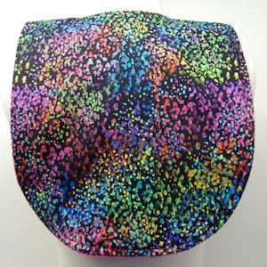 Youth/Junior Bib-Girl-Special Needs, Cerebral Palsy, Epilepsy, Seizures, Drooling, Retts, 14-inch Neck Opening: Colorful Splotches on Black