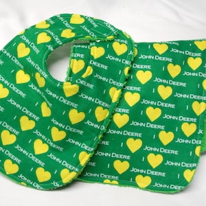 Baby Bib and Burp Cloth, Baby Shower Gift, Welcome Baby Gift:  I Love John Deere