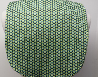 Youth/Junior Girl Bib, Special Needs, Cerebral Palsy, Epilepsy, Retts Syndrome, Drooling, 14-inch neck opening: Green, Yellow Polka dots
