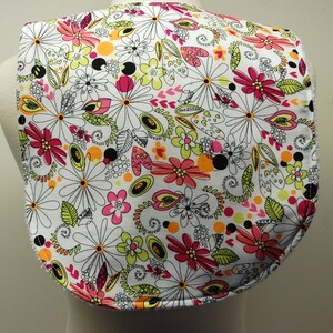 Youth/Junior Bib-Girl-Special Needs, Cerebral Palsy, Epilepsy, Seizures, Drooling, Retts, 14-inch Neck Opening: Modern Floral on White
