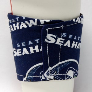 Coffee Cozy/Cup Sleeve Eco Friendly Slip-on, Teacher Appreciation, Co-Worker Gift, Buy any 4 get 1 free: NFL Seahawks Helmet image 2