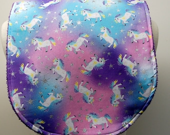 Youth/Junior Bib, Special Needs, Cerebral Palsy, Drooling, Epilepsy, Retts Syndrome, Seizures, 14-inch neck opening:  Unicorns and Sparkles