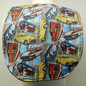 Youth/Junior Bib, Boy Special Needs, Cerebral Palsy, Epilepsy, Seizures, Drooling, Adaptive Clothing 14-inch Neck Opening:  Vintage Cars