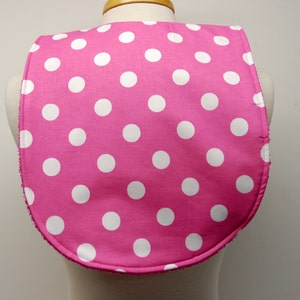 Youth/Junior Bib - Girl- Special Needs, Cerebral Palsy, Epilepsy, Seizures, Drooling, Retts, 14-inch Neck Opening: Pink and White Polka Dots