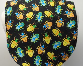 Youth/Junior Bib - Boy - Special Needs, Cerebral Palsy, Epilepsy, Seizures, Drooling, 14-inch Neck Opening:  Colorful Bugs on Black