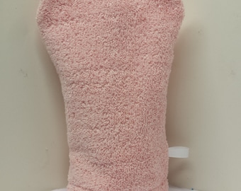 Pastel Pink Hand Washcloth Mitt, Make-up Remover, Bath Aid, European Wash Mitt, Fibromyalgia, Baby Wash Mitt, Special Needs