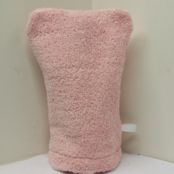 Pastel Pink Hand Washcloth Mitt, Make-up Remover, Bath Aid, European Wash Mitt, Fibromyalgia, Baby Wash Mitt, Special Needs