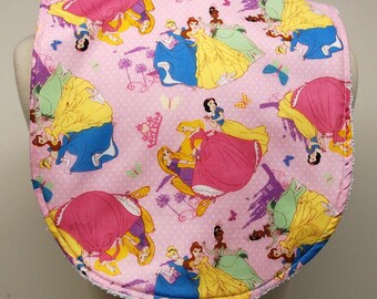 Youth/Junior Bib, Special Needs, Cerebral Palsy, Epilepsy, Retts Syndrome 14-inch neck opening: Disney Princesses on Pink