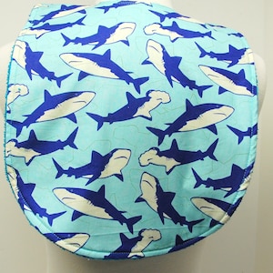 Youth/Junior Bib, Boy Special Needs, Cerebral Palsy, Epilepsy, Seizures, Drooling, Adaptive Clothing 14-inch Neck Opening:  Sharks on Blue
