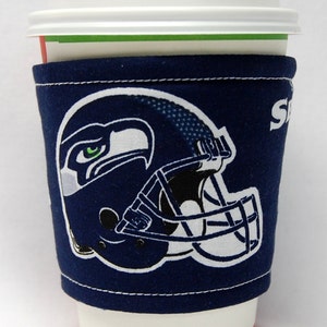 Coffee Cozy/Cup Sleeve Eco Friendly Slip-on, Teacher Appreciation, Co-Worker Gift, Buy any 4 get 1 free: NFL Seahawks Helmet image 4