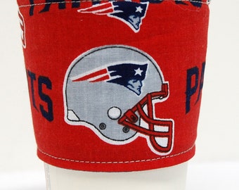 Coffee Cozy/Cup Sleeve, Eco Friendly, Slip-on, Teacher Appreciation, Co-Worker Gift, Buy any 4 get 1 free:  NFL Patriots