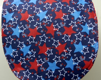 Youth/Junior Bib, Special Needs, Cerebral Palsy, Epilepsy, Seizures, Drooling, Adaptive Clothing 14-inch Neck Opening:  Stars/Red/Blue