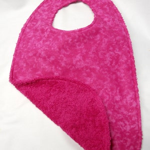 Youth/Junior Bib, Special Needs, Cerebral Palsy, Retts Syndrome, Epilepsy, Seizures, 14-inch neck opening: Bright Pink image 2