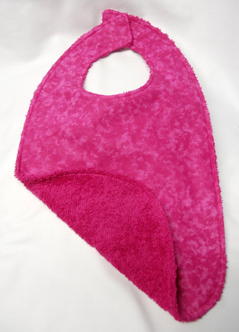 Youth/Junior Bib, Special Needs, Cerebral Palsy, Retts Syndrome, Epilepsy, Seizures, 14-inch neck opening: Bright Pink image 2