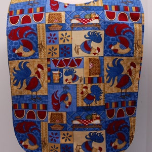 Babero/Protector de Ropa para Adultos. Babero de Maquillaje, Largo: Gallos, Sandía, Pastel, Americana