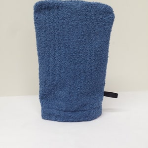 Mittelblau Handwaschlappen, Make-up-Entferner, Badehelfer, Europäischer Waschhandschuh, Fibromyalgie, Fell-Baby-Waschhandschuh, spezielle Bedürfnisse