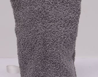 Gray - w Hand Washcloth Mitt, Make-up Remover, Bath Aid, European Wash Mitt, Fibromyalgia, Fur Baby Wash Mitt, Special needs