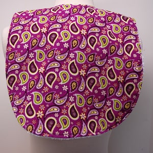 14-inch neck opening: Yellow Paisley on Purple Epilepsy Drooling YouthJunior Girl Bib Cerebral Palsy Retts Syndrome Special Needs