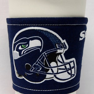 Coffee Cozy/Cup Sleeve Eco Friendly Slip-on, Teacher Appreciation, Co-Worker Gift, Buy any 4 get 1 free: NFL Seahawks Helmet image 3