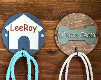 Dog Leash Holder | Personalized Dog Gift | Leash Holder Organizer | Dog Bone | Paw | Dog Leash Hangar | Mudroom Leash Holder | Dog Mom Gift