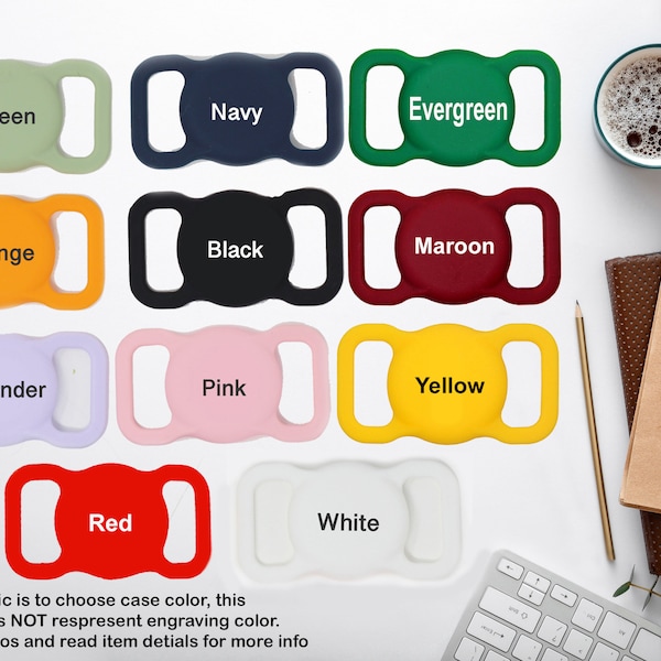 Air Tag Holder for Dog Collar | Personalized Air Tag Holder | Silicone Engraved Airtag Holder