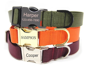 Custom Dog Collar, Durable Nylon Design with Optional Engraved Buckle, Ideal for Stylish Pets and Gift Giving, Plain Jane Collar